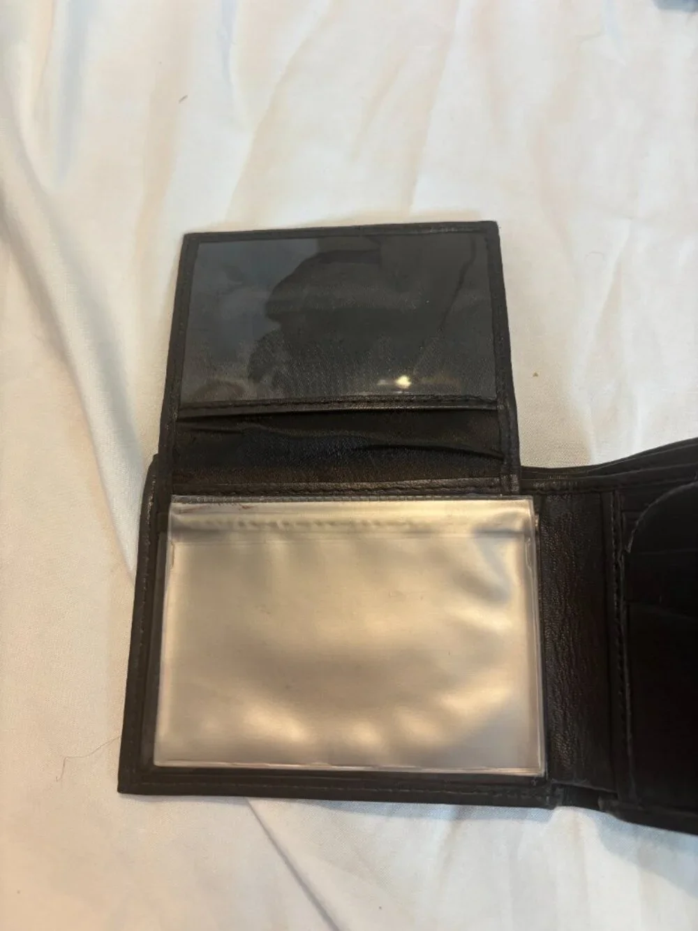 Vintage Yves Saint Laurent Passcase Billfold Wallet Black Leather NWT Boxed